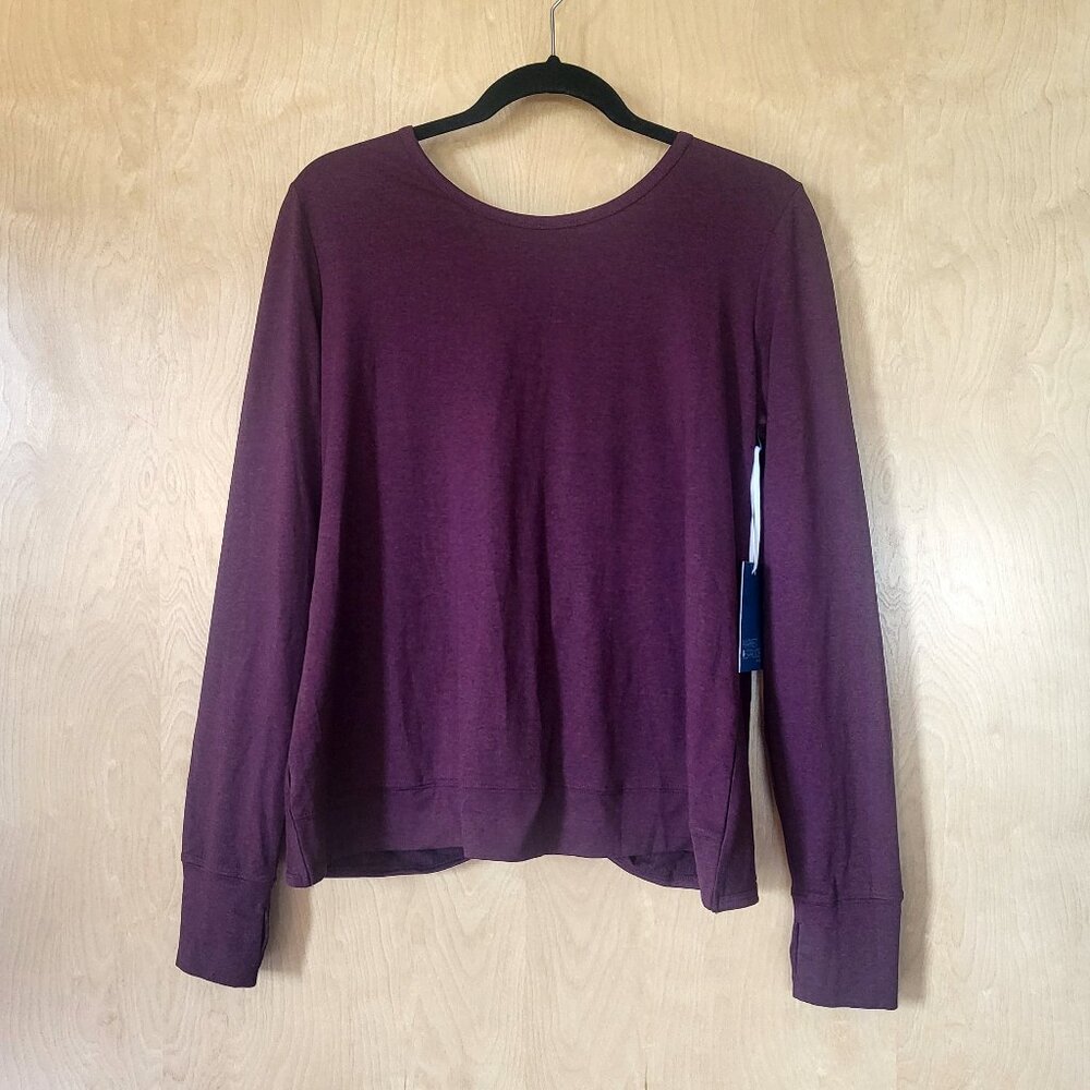 Market & Spruce Twisted Open Back Top Burgundy Size L